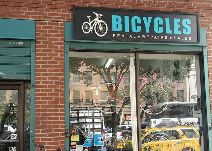 Photo of a retail bike shop.